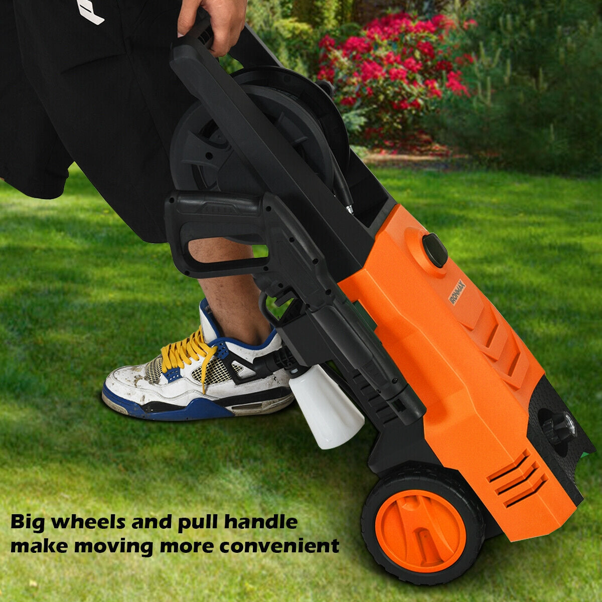 3500PSI Electric High Power Pressure Washer for Car Fence Patio Garden Cleaning-Orange
