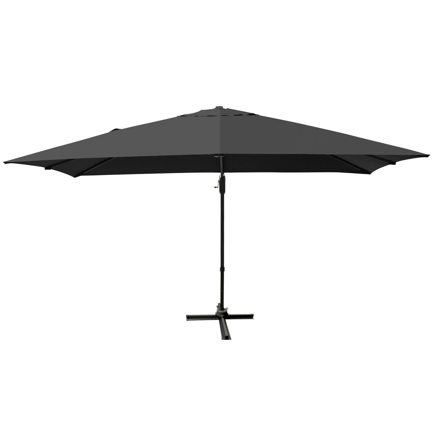 10 x13 Feet Rectangular Cantilever Umbrella with 360° Rotation Function-Gray