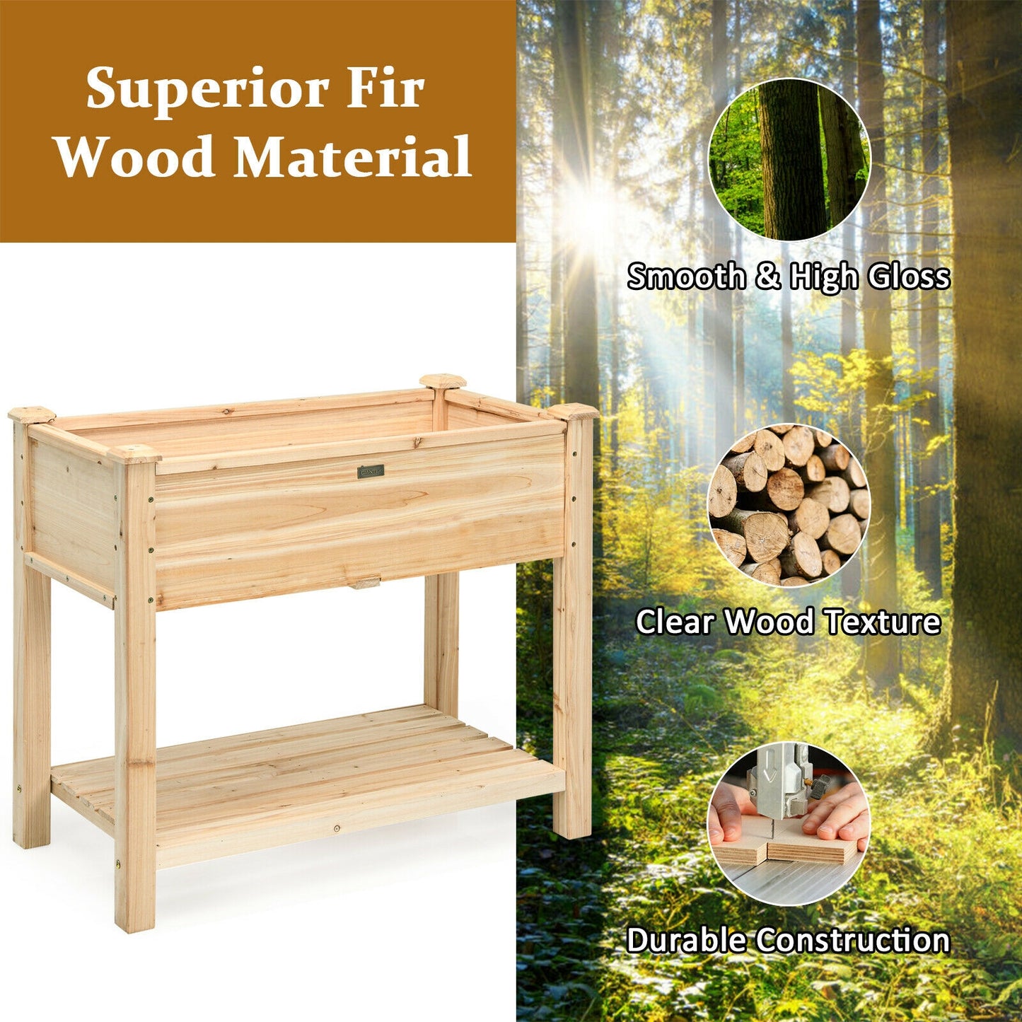 Raised Garden Elevated Wood Planter Box Stand