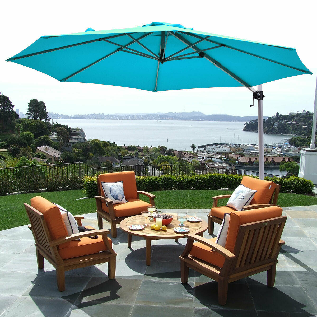 11 Feet Patio Offset Cantilever Umbrella 360° Rotation Aluminum Tilt-B – LUV MY PATIO 11 Feet Patio Offset Cantilever Umbrella 360° Rotation Aluminum Tilt-B – LUV MY PATIO