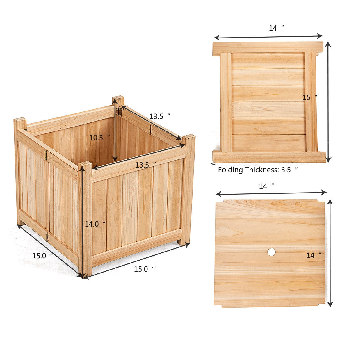 Foldable Flower Bed with Drainage Hole and Base