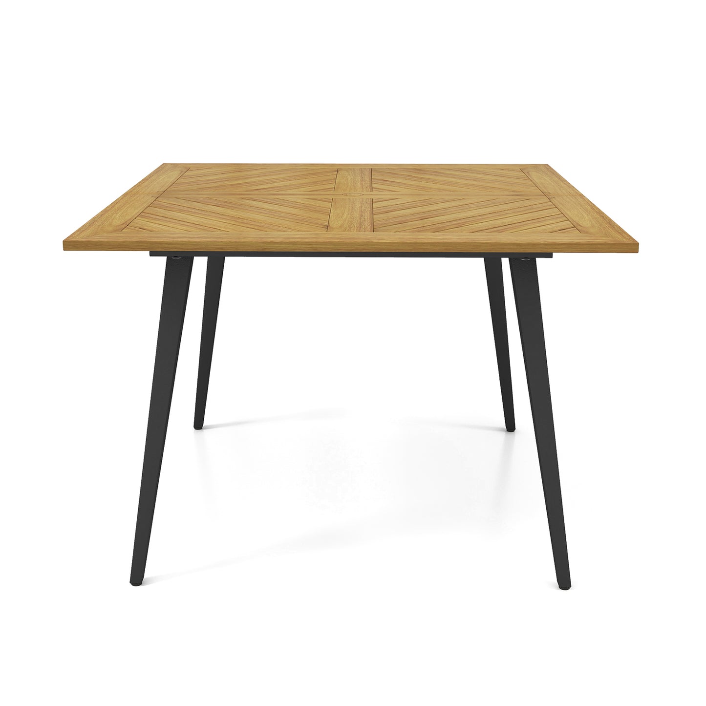 4-Person Acacia Wood Outdoor Dining Table for Garden Poolside and Backyard