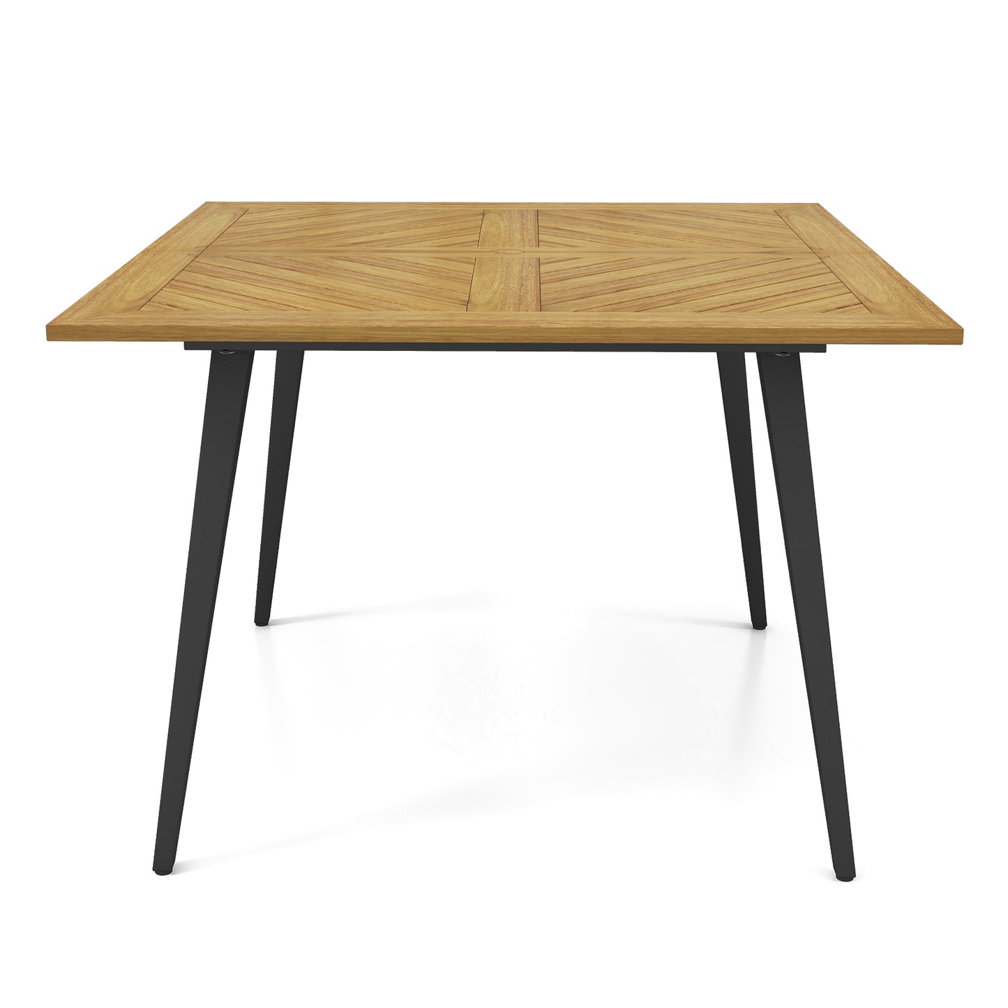 4-Person Acacia Wood Outdoor Dining Table for Garden Poolside and Backyard