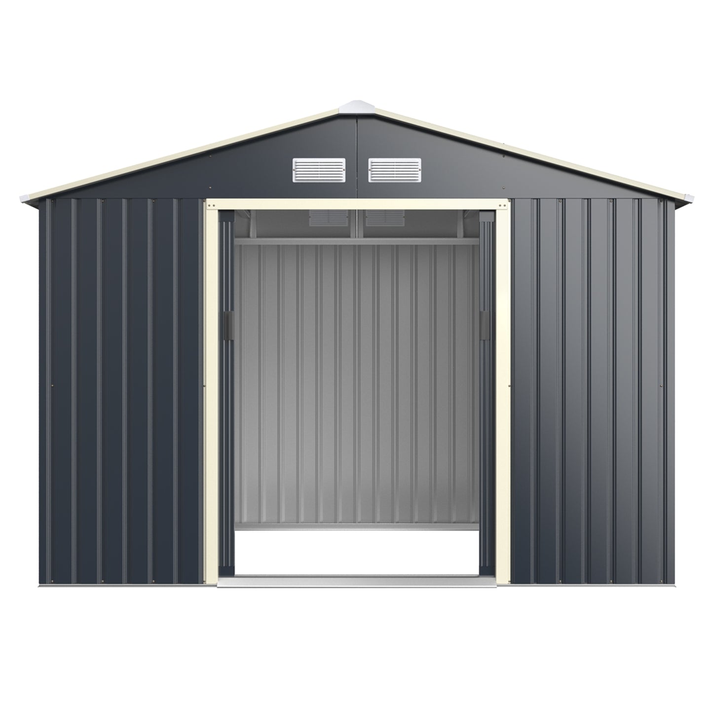 9 x 6 Feet Metal Storage Shed for Garden and Tools-Gray