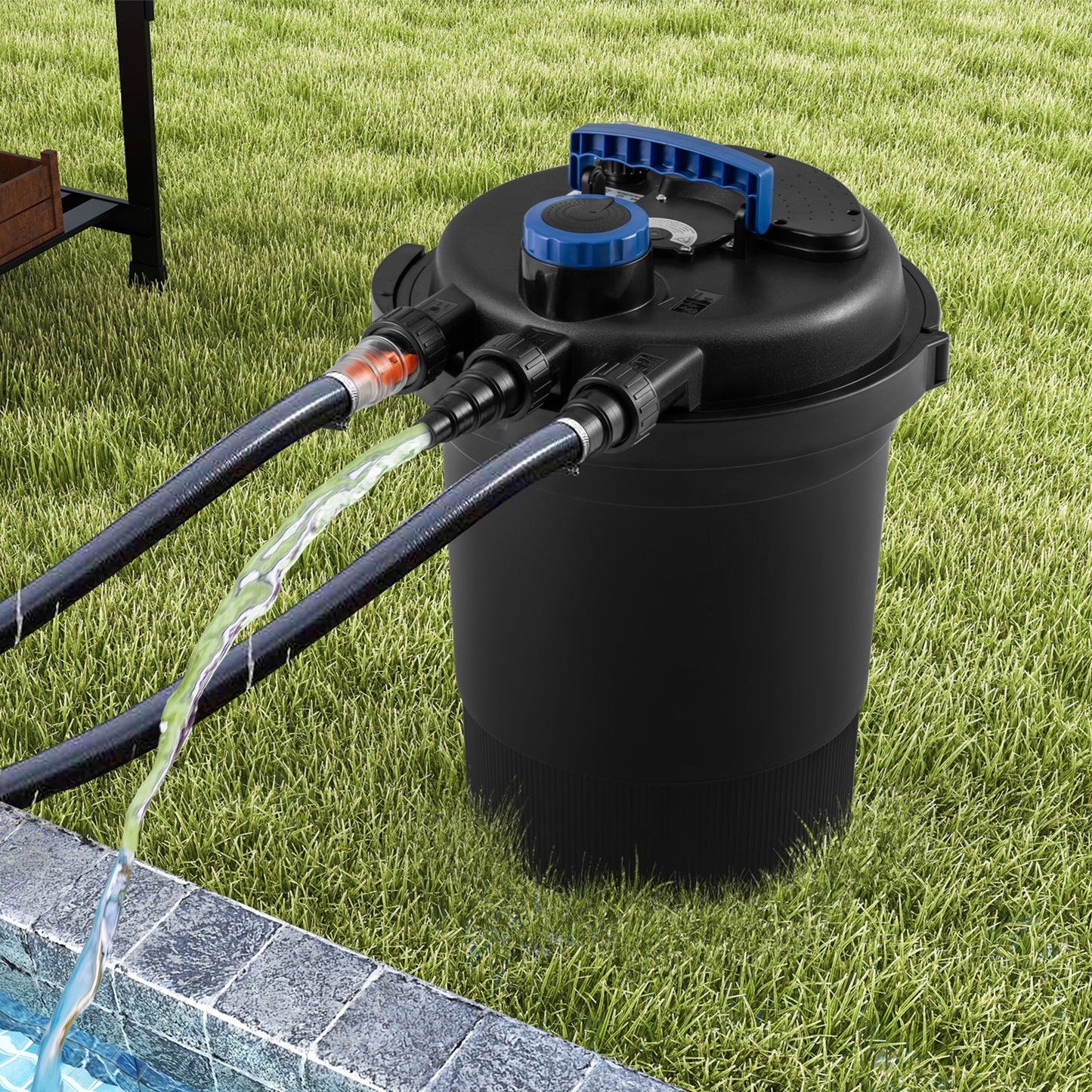 4000 Gallons Pond Pressure Bio Filter with 13W UV Light