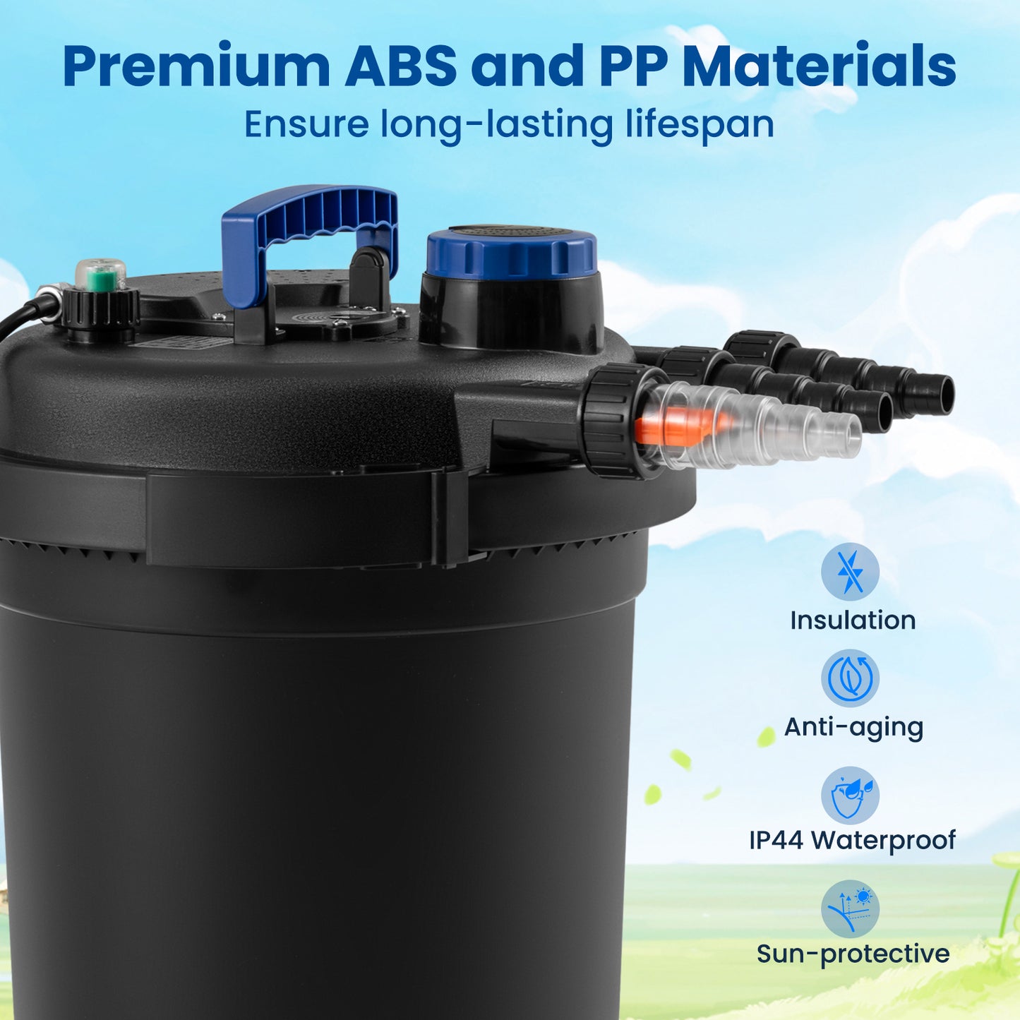 4000 Gallons Pond Pressure Bio Filter with 13W UV Light