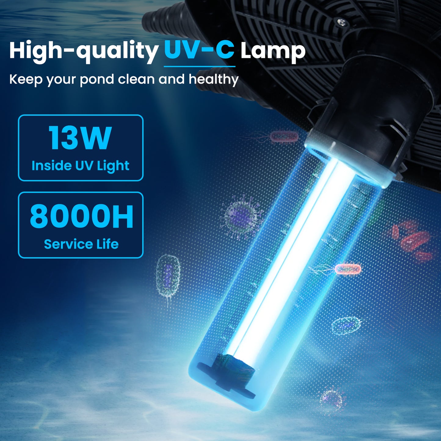 4000 Gallons Pond Pressure Bio Filter with 13W UV Light