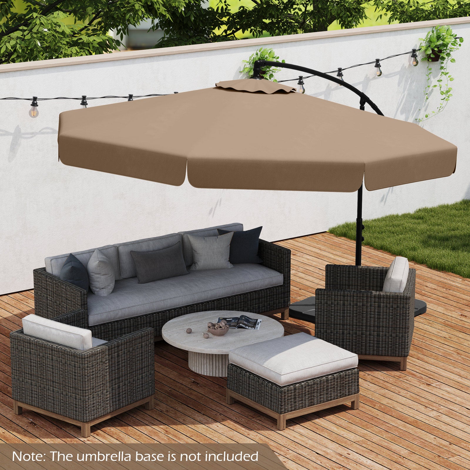 10 Feet Patio Cantilever Umbrella with Cover Tilt Adjustment and Ruffl – LUV MY PATIO 10 Feet Patio Cantilever Umbrella with Cover Tilt Adjustment and Ruffl – LUV MY PATIO