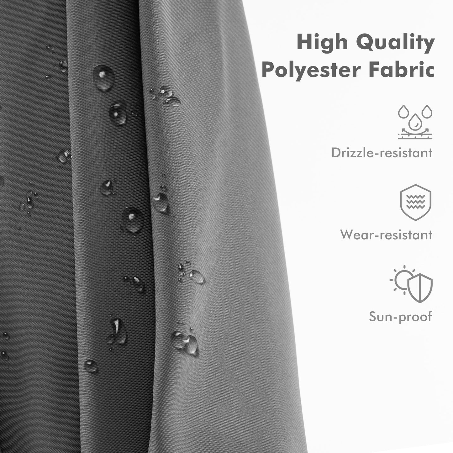 9.5 Feet Cantilever Patio Umbrella with 360° Rotation and Double Top-Gray
