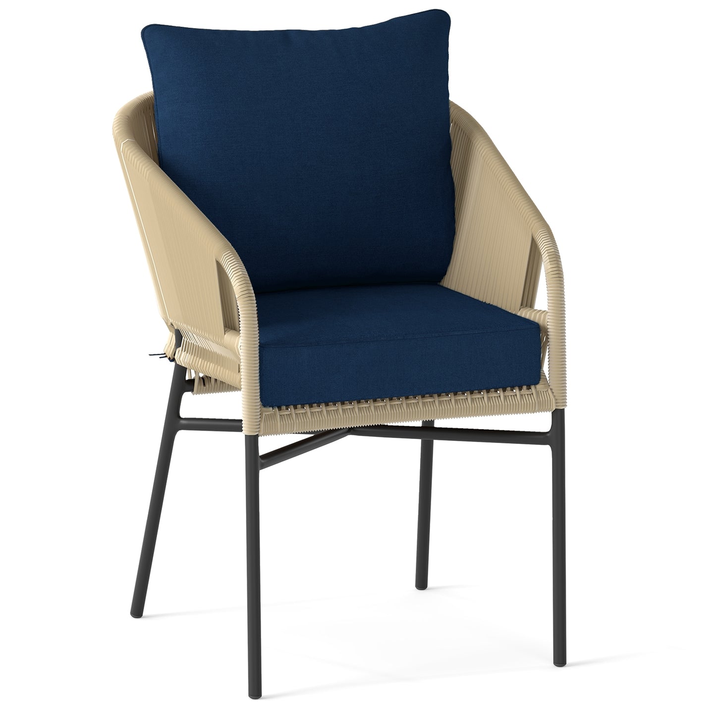 Deep Seat Chair Cushion Pads Set with Rope Belts for Indoor and Outdoor-Blue