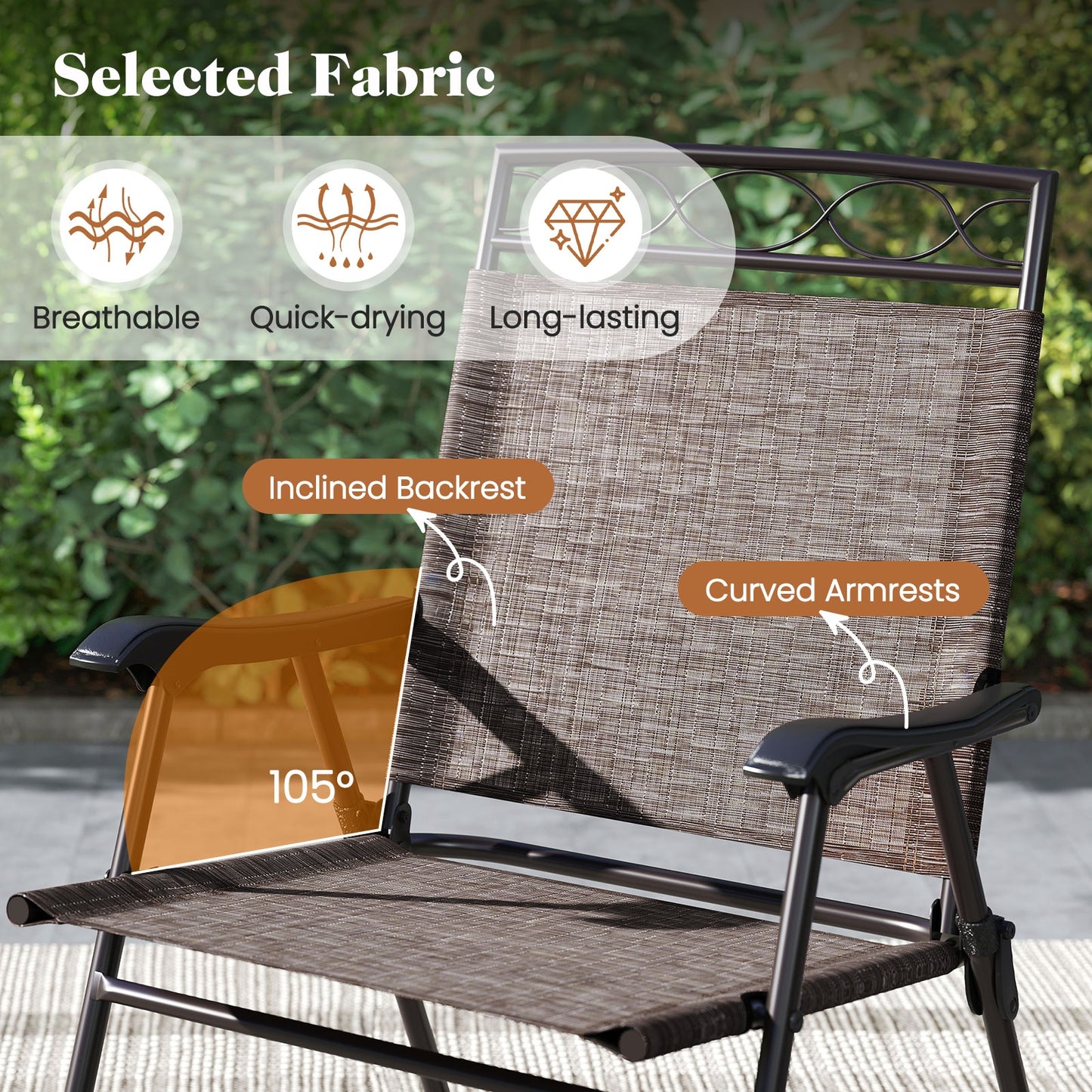3 Pieces Outdoor Bistro Dining Furniture Set with Umbrella Hole