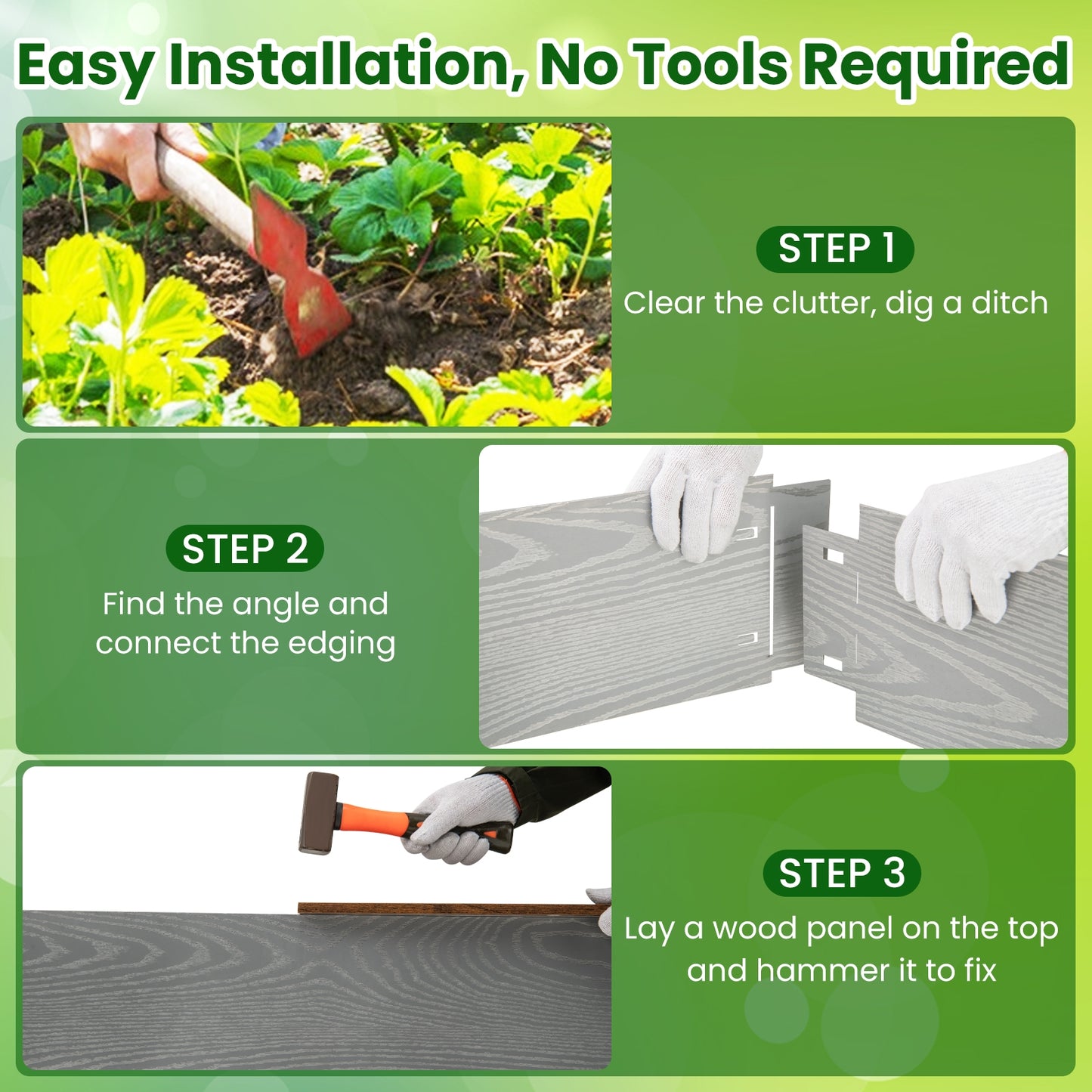 6-Pack 20 FT Galvanized Metal Landscape Edging for Lawn Yard