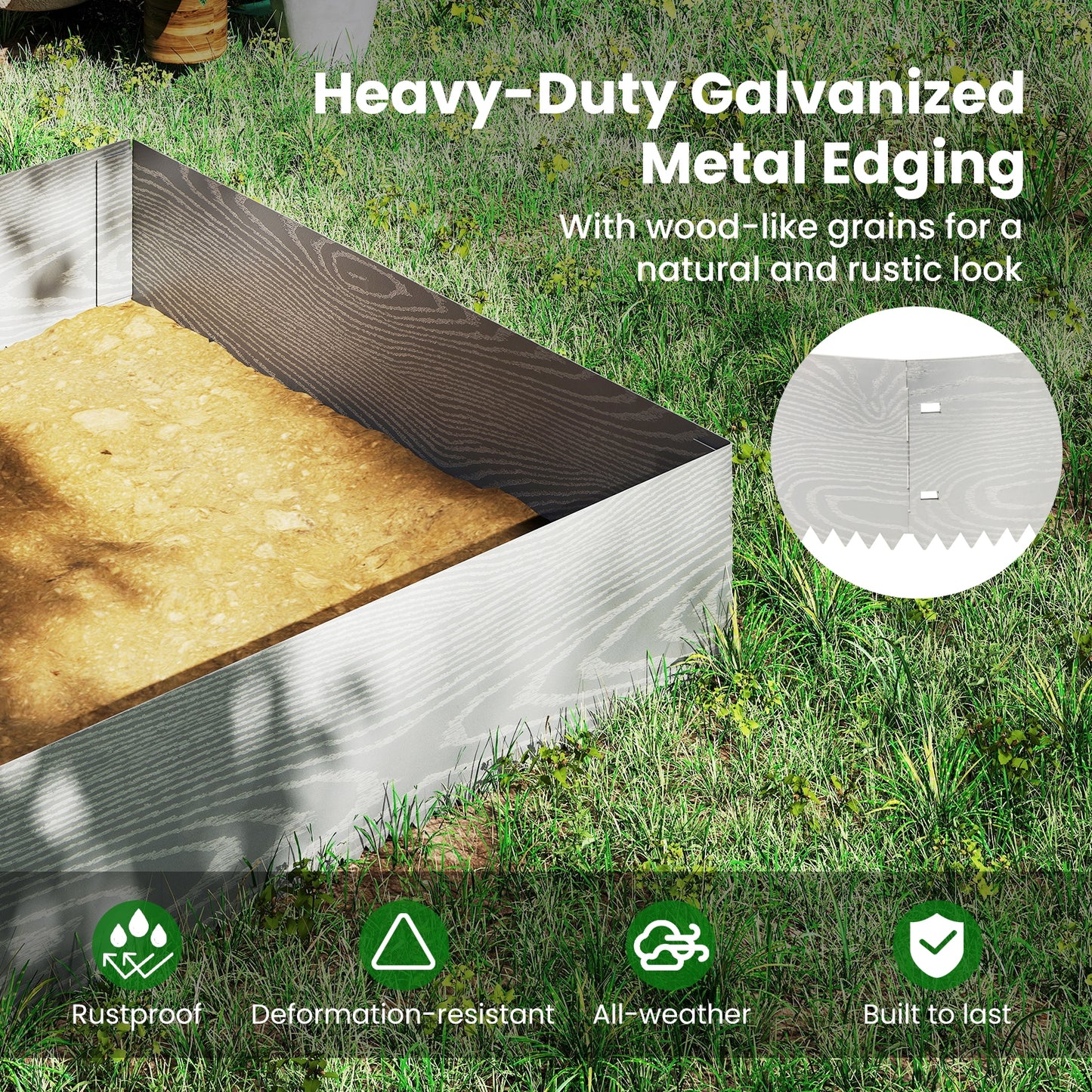 6-Pack 20 FT Galvanized Metal Landscape Edging for Lawn