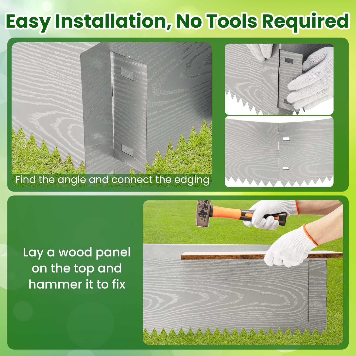 6-Pack 20 FT Galvanized Metal Landscape Edging for Lawn
