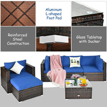 Load image into Gallery viewer, 6 Pieces Patio Rattan Furniture Set with Sectional Cushion
