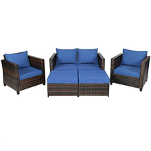 Load image into Gallery viewer, 5 Pieces Patio Cushioned Rattan Furniture Set
