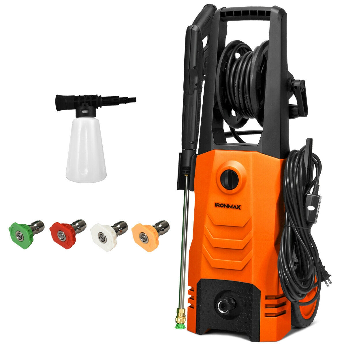 3500PSI Electric High Power Pressure Washer for Car Fence Patio Garden Cleaning-Orange
