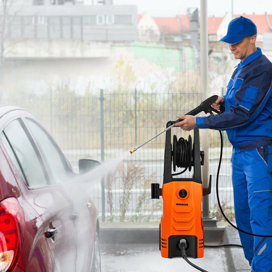 3500PSI Electric High Power Pressure Washer for Car Fence Patio Garden Cleaning-Orange