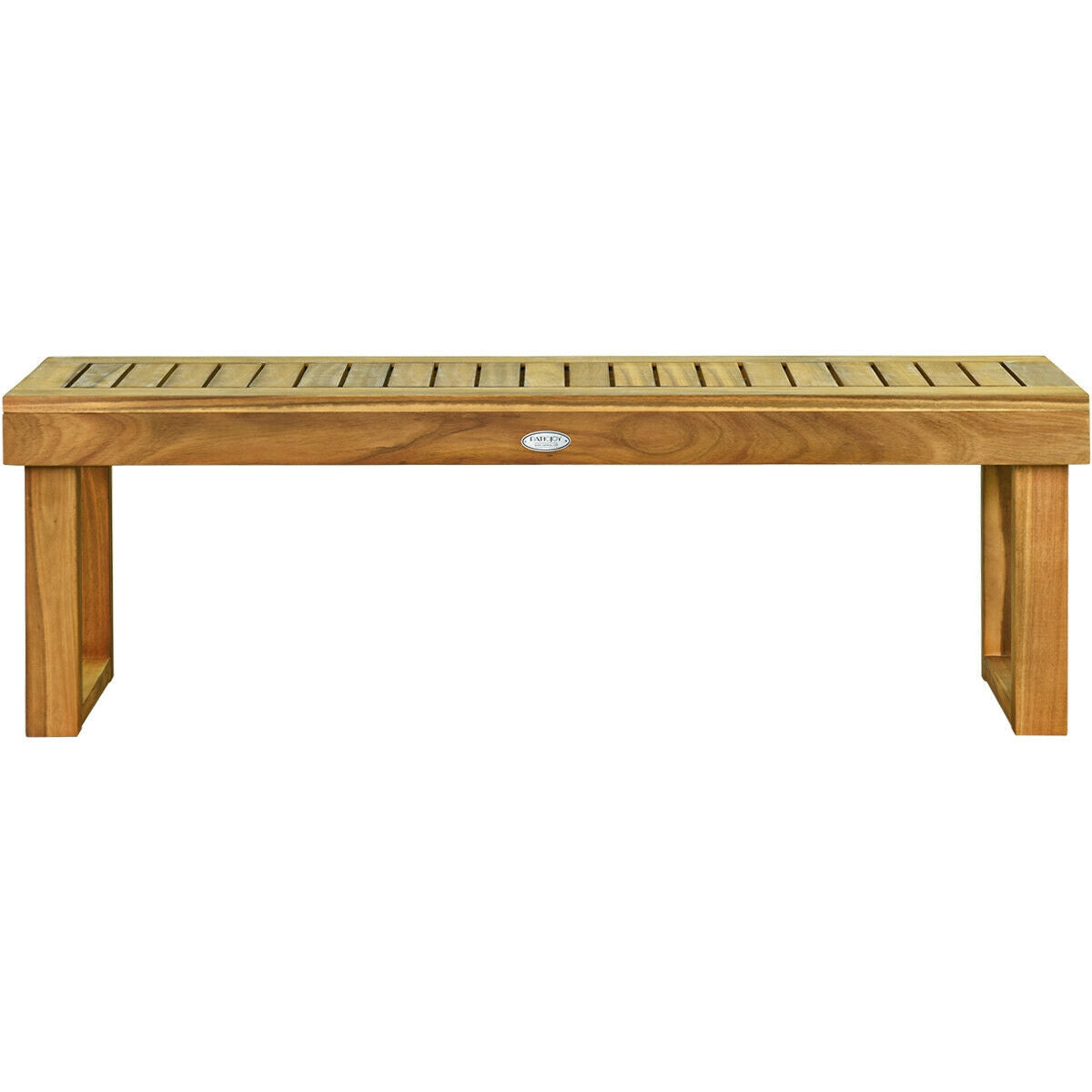 52 Inch Acacia Wood Dining Bench with Slatted Seat