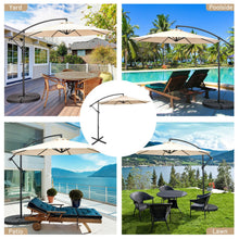 Load image into Gallery viewer, 10FT Offset Umbrella with 8 Ribs Cantilever and Cross Base Tilt Adjustment
