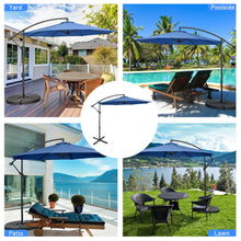 Load image into Gallery viewer, 10FT Offset Umbrella with 8 Ribs Cantilever and Cross Base Tilt Adjustment
