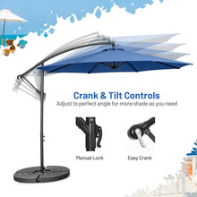 Load image into Gallery viewer, 10FT Offset Umbrella with 8 Ribs Cantilever and Cross Base Tilt Adjustment
