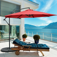 Load image into Gallery viewer, 10FT Offset Umbrella with 8 Ribs Cantilever and Cross Base Tilt Adjustment
