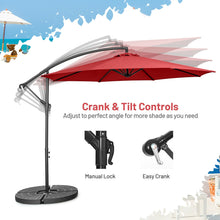 Load image into Gallery viewer, 10FT Offset Umbrella with 8 Ribs Cantilever and Cross Base Tilt Adjustment
