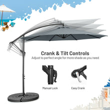 Load image into Gallery viewer, 10FT Offset Umbrella with 8 Ribs Cantilever and Cross Base Tilt Adjustment
