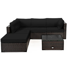 Load image into Gallery viewer, 6 Pieces Outdoor Patio Rattan Furniture Set Sofa Ottoman
