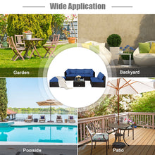 Load image into Gallery viewer, 6 Pieces Outdoor Patio Rattan Furniture Set Sofa Ottoman
