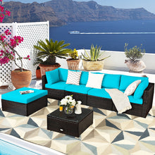 Load image into Gallery viewer, 6 Pieces Outdoor Patio Rattan Furniture Set Sofa Ottoman
