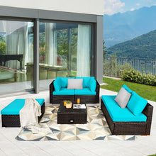 Load image into Gallery viewer, 6 Pieces Outdoor Patio Rattan Furniture Set Sofa Ottoman
