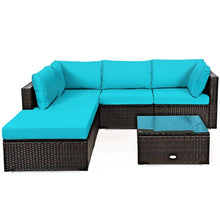 Load image into Gallery viewer, 6 Pieces Outdoor Patio Rattan Furniture Set Sofa Ottoman
