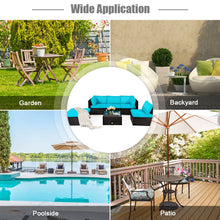 Load image into Gallery viewer, 6 Pieces Outdoor Patio Rattan Furniture Set Sofa Ottoman
