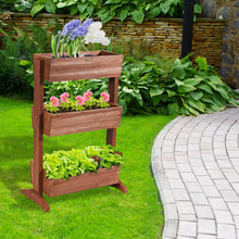 Load image into Gallery viewer, 3-Tier Raised Garden Bed with Detachable Ladder and Adjustable Shelf
