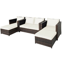 Load image into Gallery viewer, 5 Pieces Patio Cushioned Rattan Furniture Set
