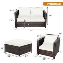 Load image into Gallery viewer, 5 Pieces Patio Cushioned Rattan Furniture Set
