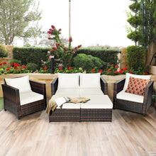 Load image into Gallery viewer, 5 Pieces Patio Cushioned Rattan Furniture Set
