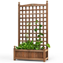 Load image into Gallery viewer, Solid Free Standing Wood Planter Box with Trellis
