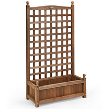 Load image into Gallery viewer, Solid Free Standing Wood Planter Box with Trellis
