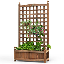 Load image into Gallery viewer, Solid Free Standing Wood Planter Box with Trellis
