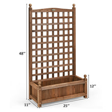 Load image into Gallery viewer, Solid Free Standing Wood Planter Box with Trellis
