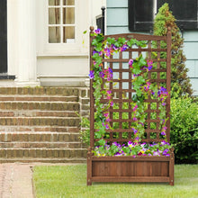 Load image into Gallery viewer, Solid Free Standing Wood Planter Box with Trellis
