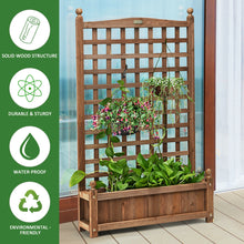 Load image into Gallery viewer, Solid Free Standing Wood Planter Box with Trellis
