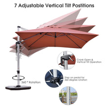 Load image into Gallery viewer, 10 Feet 360° Tilt Aluminum Square Patio Umbrella without Weight Base
