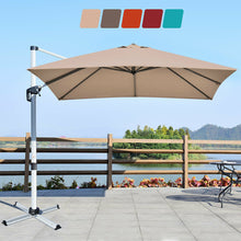 Load image into Gallery viewer, 10 Feet 360° Tilt Aluminum Square Patio Umbrella without Weight Base
