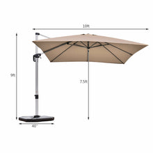 Load image into Gallery viewer, 10 Feet 360° Tilt Aluminum Square Patio Umbrella without Weight Base
