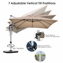 Load image into Gallery viewer, 10 Feet 360° Tilt Aluminum Square Patio Umbrella without Weight Base
