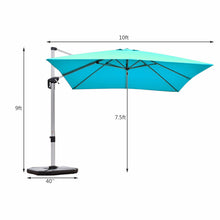 Load image into Gallery viewer, 10 Feet 360° Tilt Aluminum Square Patio Umbrella without Weight Base
